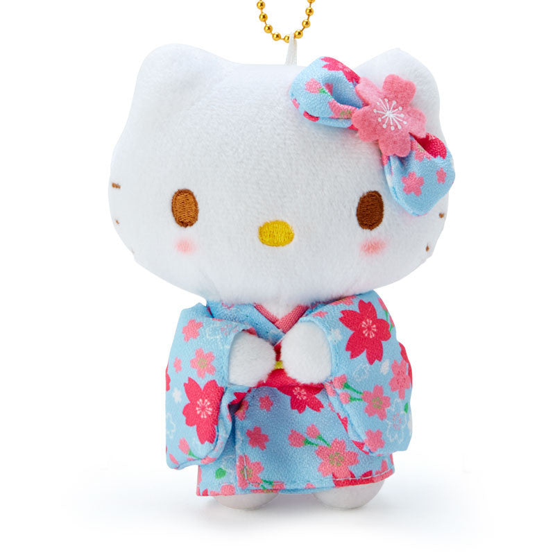 Sanrio | Sakura Kimono Design Plush Keychain - Hello Kitty (Blue)