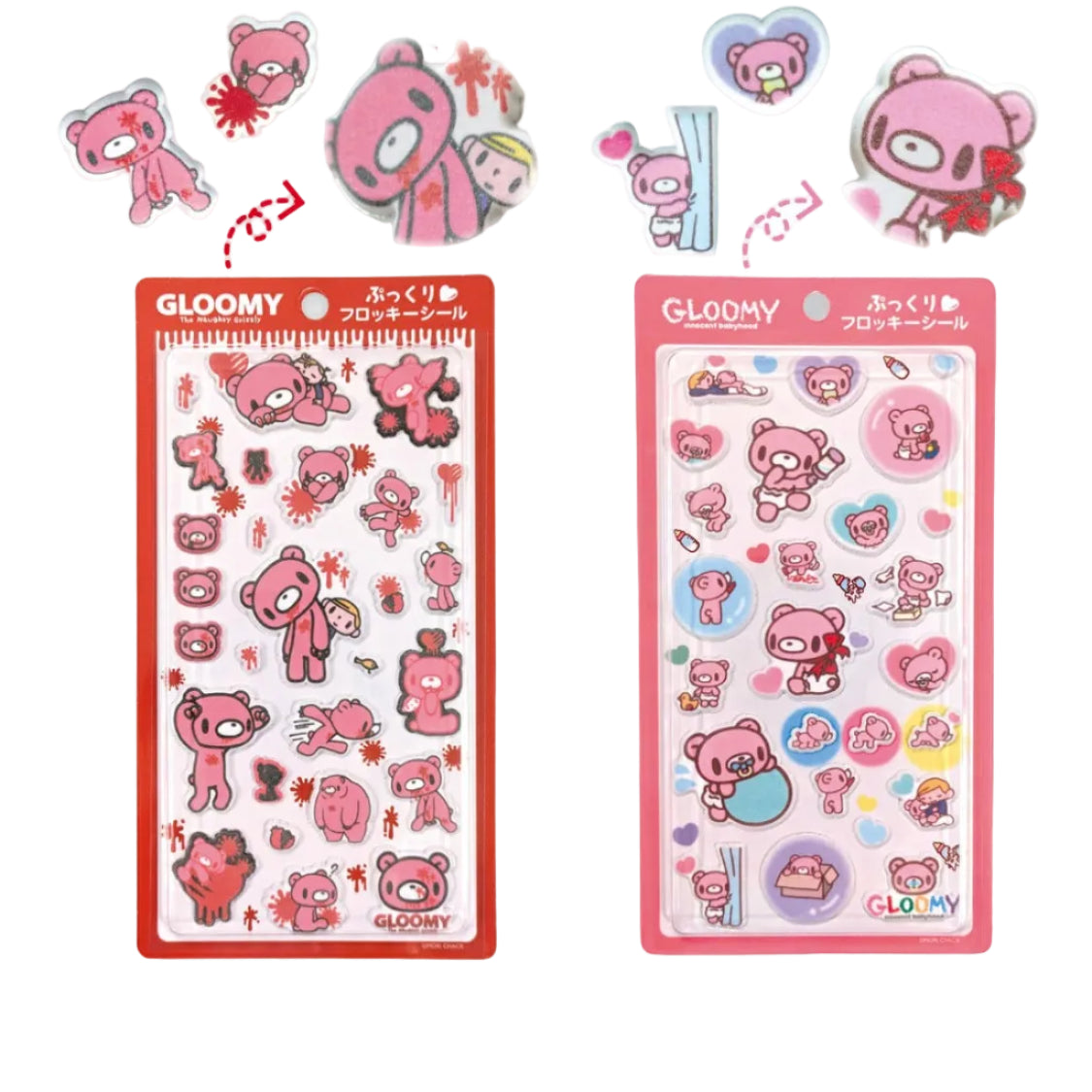 GLOOMY BEAR | GLOOMY Puffy Flocky Stickers