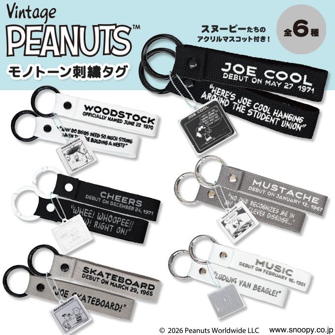 PEANUTS | Snoopy Monotone Embroidered Tag Keychain Blind Box