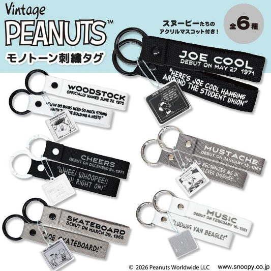 PEANUTS | Snoopy Monotone Embroidered Tag Keychain Blind Box