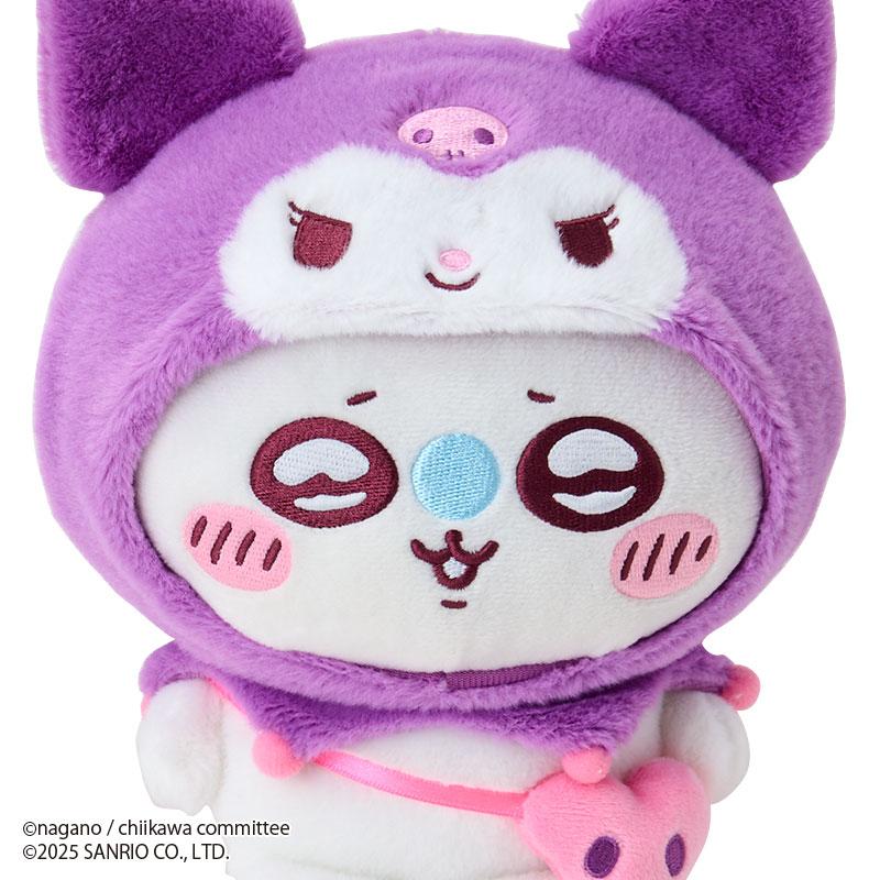 Chiikawa x Sanrio Characters Plush Toy Chiikawa (04Momonga) x Kuromi