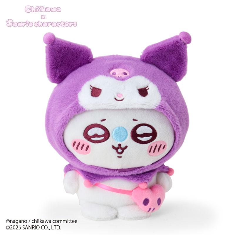 Chiikawa x Sanrio Characters Plush Toy Chiikawa (04Momonga) x Kuromi