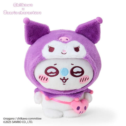 Chiikawa x Sanrio Characters Plush Toy Chiikawa (04Momonga) x Kuromi