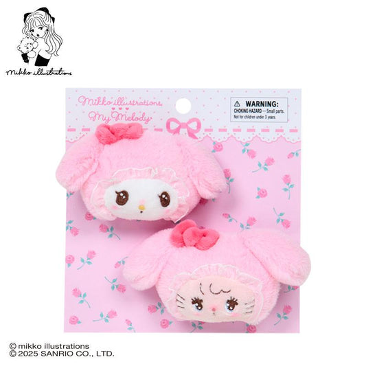 Sanrio | Mikko Illustrations x Sanrio Characters Plush Hair Clip Set - My Melody