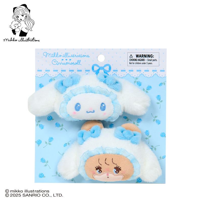 Sanrio | Mikko Illustrations x Sanrio Characters Plush Hair Clip Set - Cinnamoroll