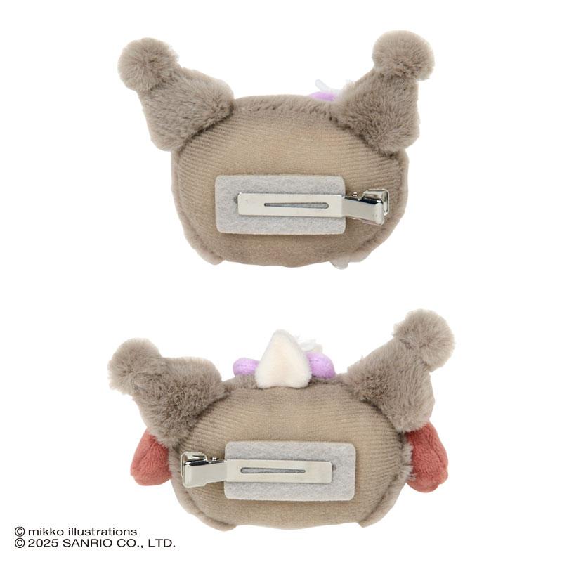 Sanrio | Mikko Illustrations x Sanrio Characters Plush Hair Clip Set - Kuromi