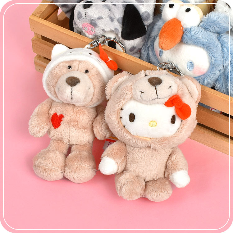 NICI x Sanrio | Sanrio Mascot Keyring - Hello Kitty x Love Bear