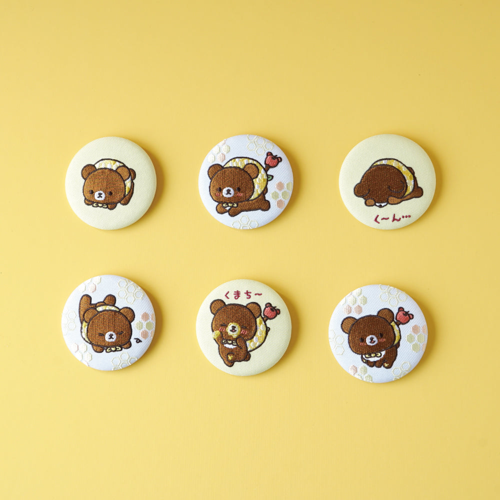 San-X | Rilakkuma Honey Exploration Team Design Trading Embroidered Pin Badge Blind Box (6 Types)