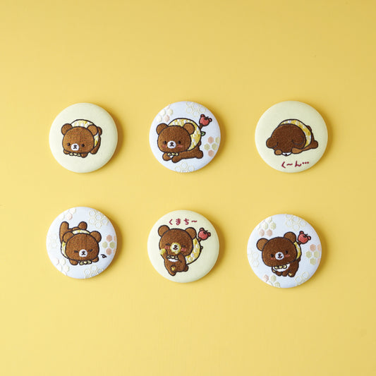 San-X | Rilakkuma Honey Exploration Team Design Trading Embroidered Pin Badge Blind Box (6 Types)