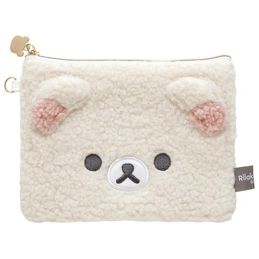 San-X | Rilakkuma BASIC RILAKKUMA Fluffy Flat Pouch - Korilakkuma CA77302
