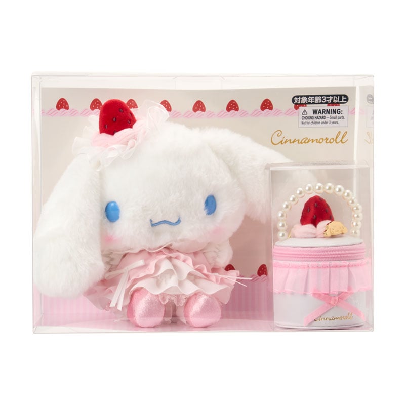 Sanrio | Sanrio Strawberry Whipped Cake Plush Toy & Accessory Case Set - Cinnamoroll