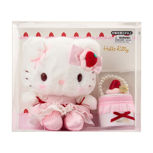 Sanrio | Sanrio Strawberry Whipped Cake Plush Toy & Accessory Case Set - Hello Kitty