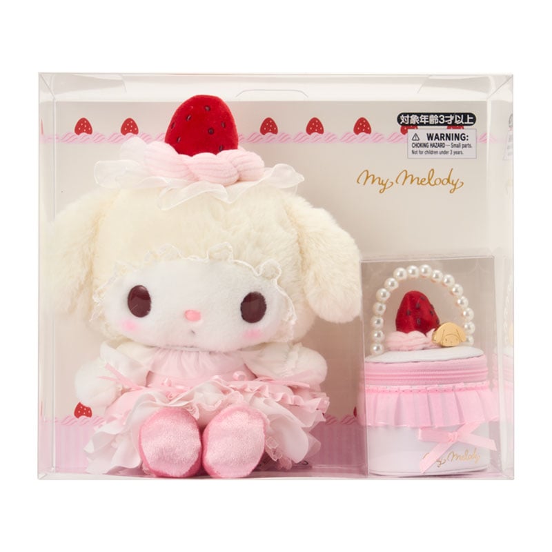 Sanrio | Sanrio Strawberry Whipped Cake Plush Toy & Accessory Case Set - My Melody