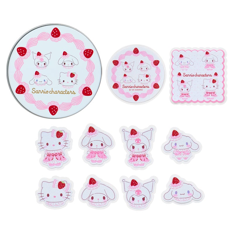 Sanrio | Sanrio Strawberry Whipped Cake Tin Case & Sticker Set