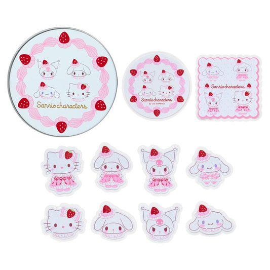 Sanrio | Sanrio Strawberry Whipped Cake Tin Case & Sticker Set